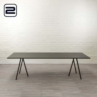 HAY Loop Stand Table Vergadertafel design by Leif Jørgensen B250xD92, 5xH74 - zwart metaal en hout / zwart metalen meerpoot HAY Loop Stand Table Vergadertafel design by Leif Jørgensen B250xD92, 5xH74 - zwart metaal en hout / zwart metalen meerpoot