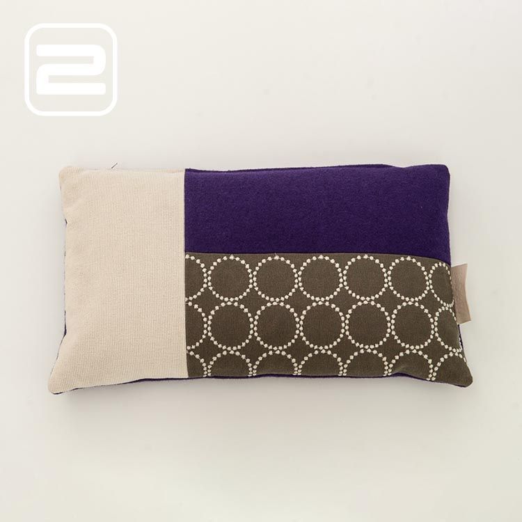 KUS-SEN Kussen design by Susan van Heumen B50xL30 - grijs, donkerpaars en wit stof