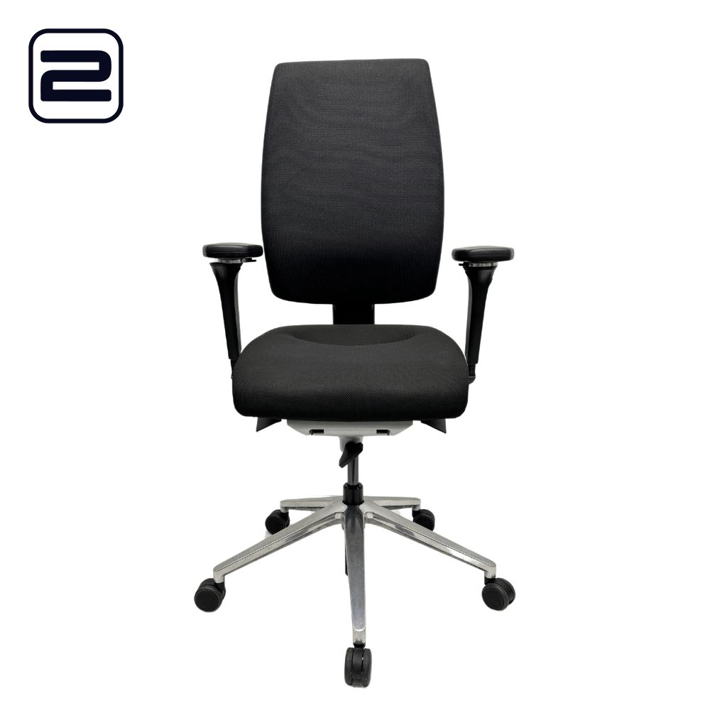 GIROFLEX 68 4D chroom Bureaustoel gereinigde stof - zwarte stof / kruisvoet GIROFLEX 68 4D chroom Bureaustoel gereinigde stof - zwarte stof / kruisvoet