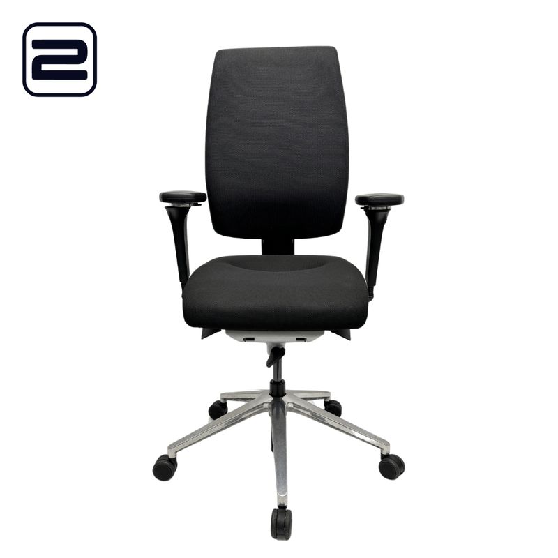 GIROFLEX 68 4D chroom Bureaustoel gereinigde stof - zwarte stof / kruisvoet GIROFLEX 68 4D chroom Bureaustoel gereinigde stof - zwarte stof / kruisvoet