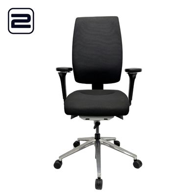 GIROFLEX 68 4D chroom Bureaustoel gereinigde stof - zwarte stof / kruisvoet