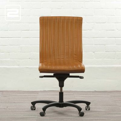 DURLET Principal Bureaustoel - cognac leder / zwart metalen sterpoot