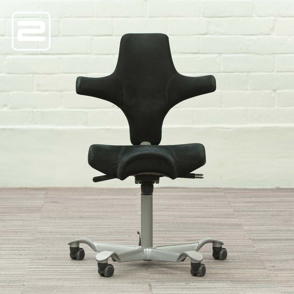 HAG Capsico 8106 Ergonomische Bureaustoel design by Peter Opsvik - zwart vilt / grijs metalen sterpoot