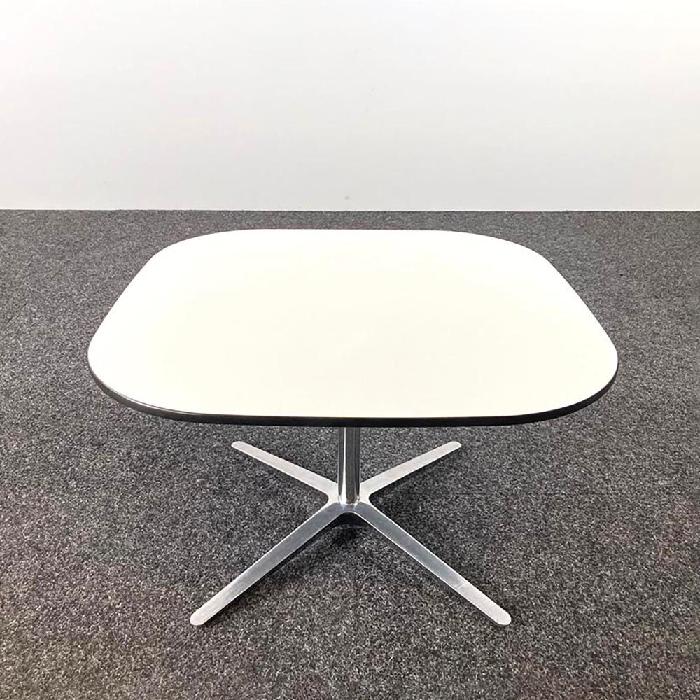 BENE Kantinetafel Vierkant B70xD70xH45 - wit melamine / chrome sterpoot