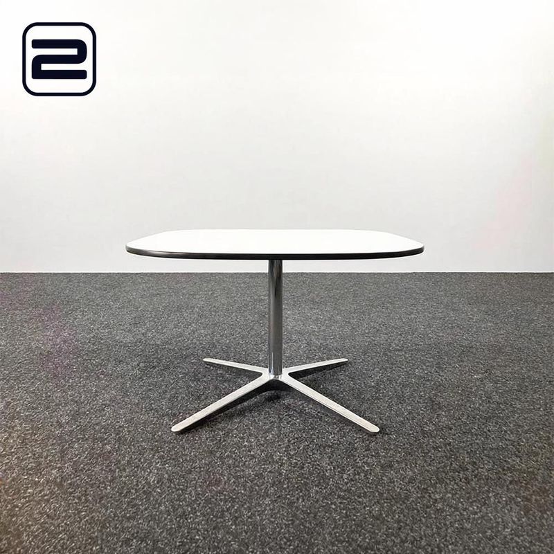 BENE Kantinetafel Vierkant B70xD70xH45 - wit melamine / chrome sterpoot