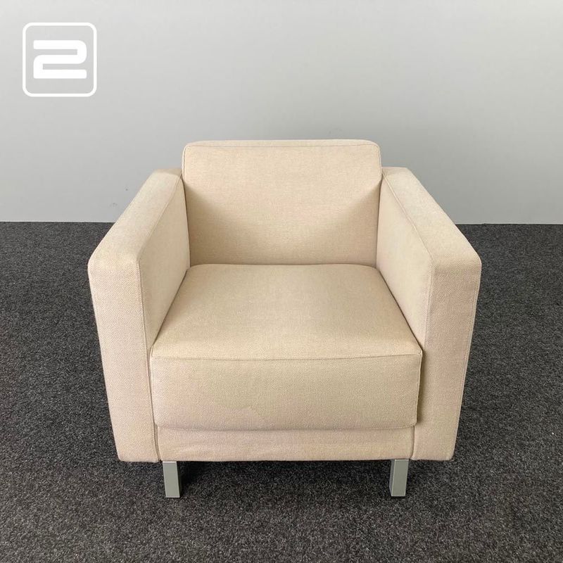 BALERI ITALIA Norman Armchair - beige stof / metaal vierpoot