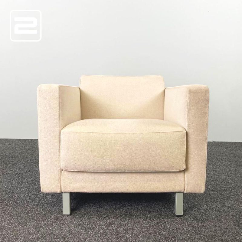 BALERI ITALIA Norman Armchair - beige stof / metaal vierpoot