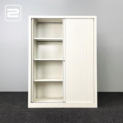 MERONI Halfh Vert Roldeurkast H161xB120xD43 - wit metaal MERONI Halfh Vert Roldeurkast H161xB120xD43 - wit metaal
