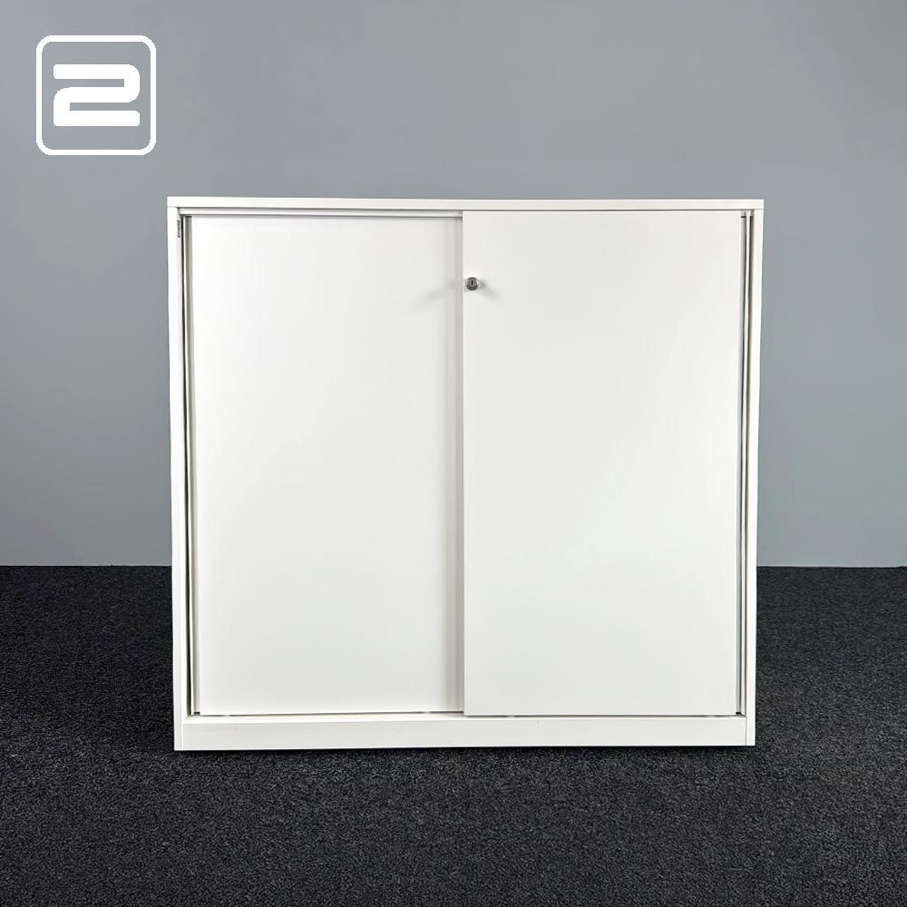 AHREND Halfh Schuifdeurkast H120xB120xD45 - gebroken wit AHREND Halfh Schuifdeurkast H120xB120xD45 - gebroken wit
