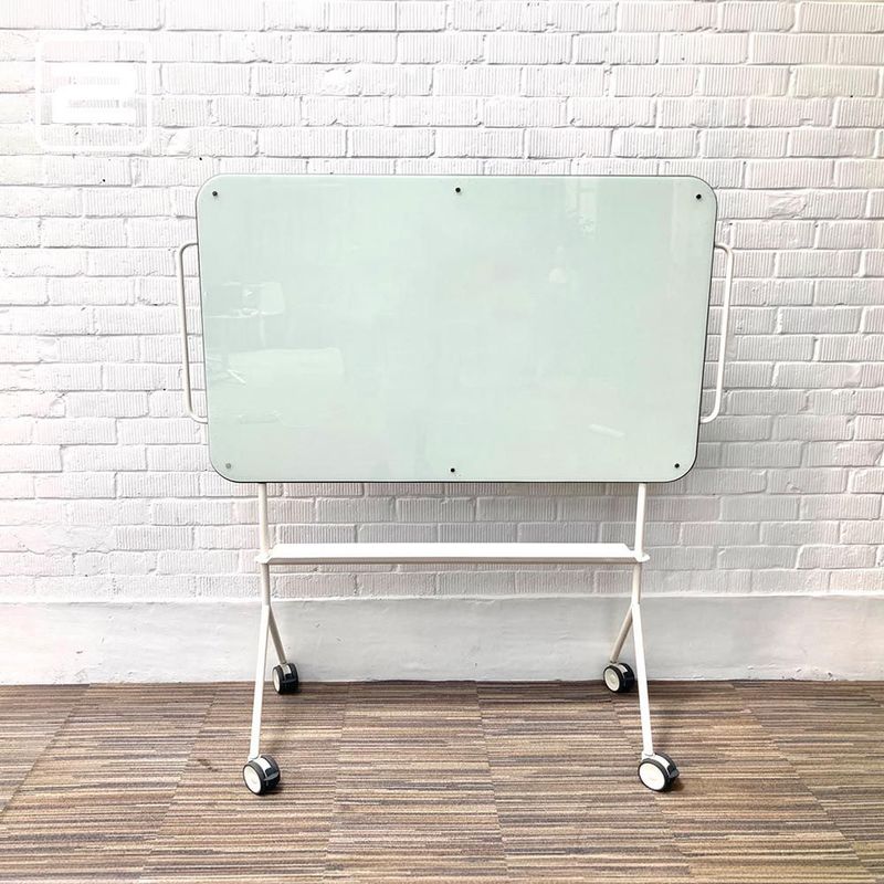 ZILENZIO Mezze Ruimtescheider H68xB174xD195, 5 - glas / zwarte stof / wit metaal