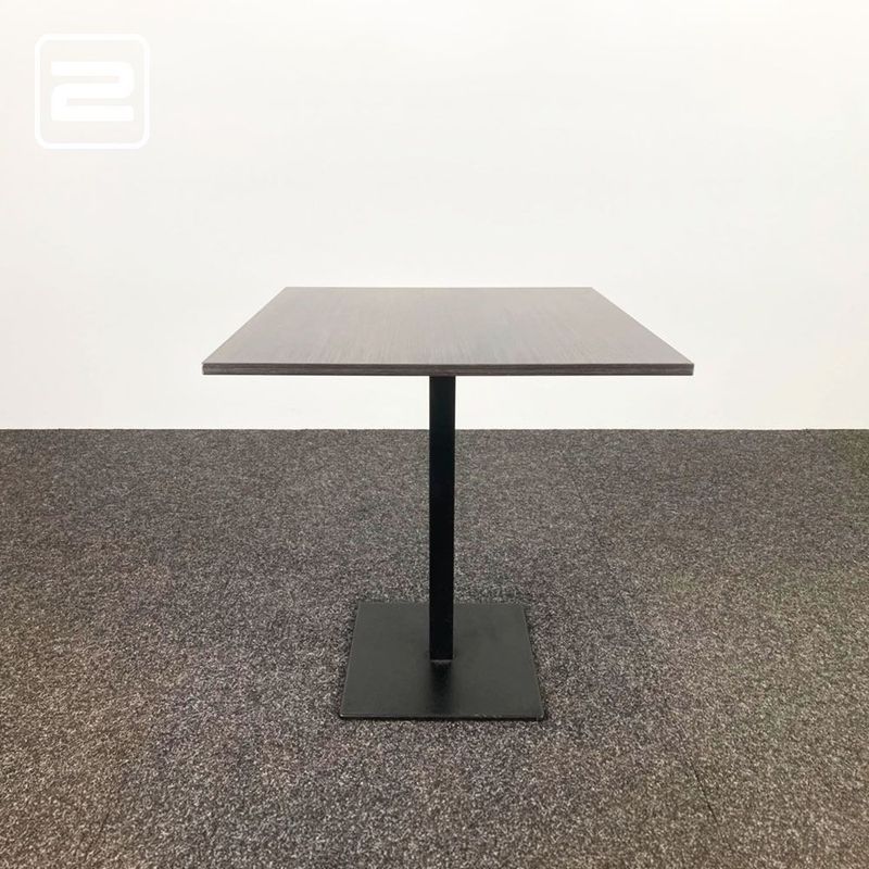 PEDRALI Kantinetafel Vierkant B69xD69xH75 - donkergijs melamine / zwart staal centrale poot