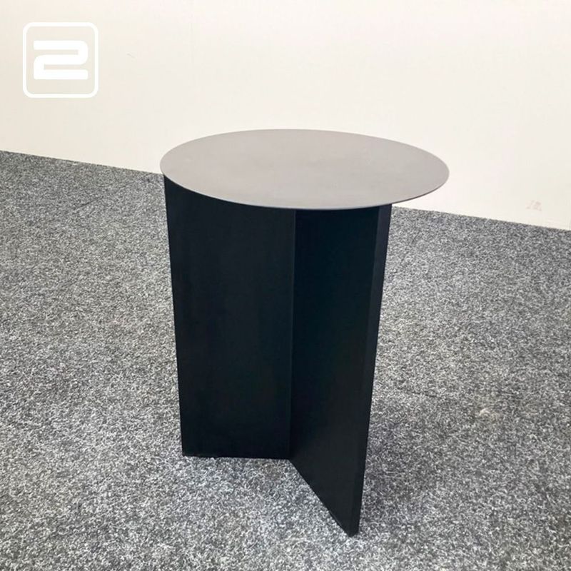 HAY Slit Table Bijzettafel Rond B35xD35xH47 - zwart staal / zwart staal wandpoot
