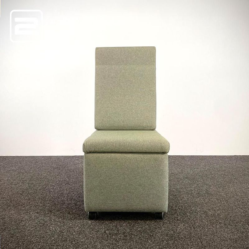 Zitbank 1-zit B48xD69xH110 - groen stof / zwart kunststof