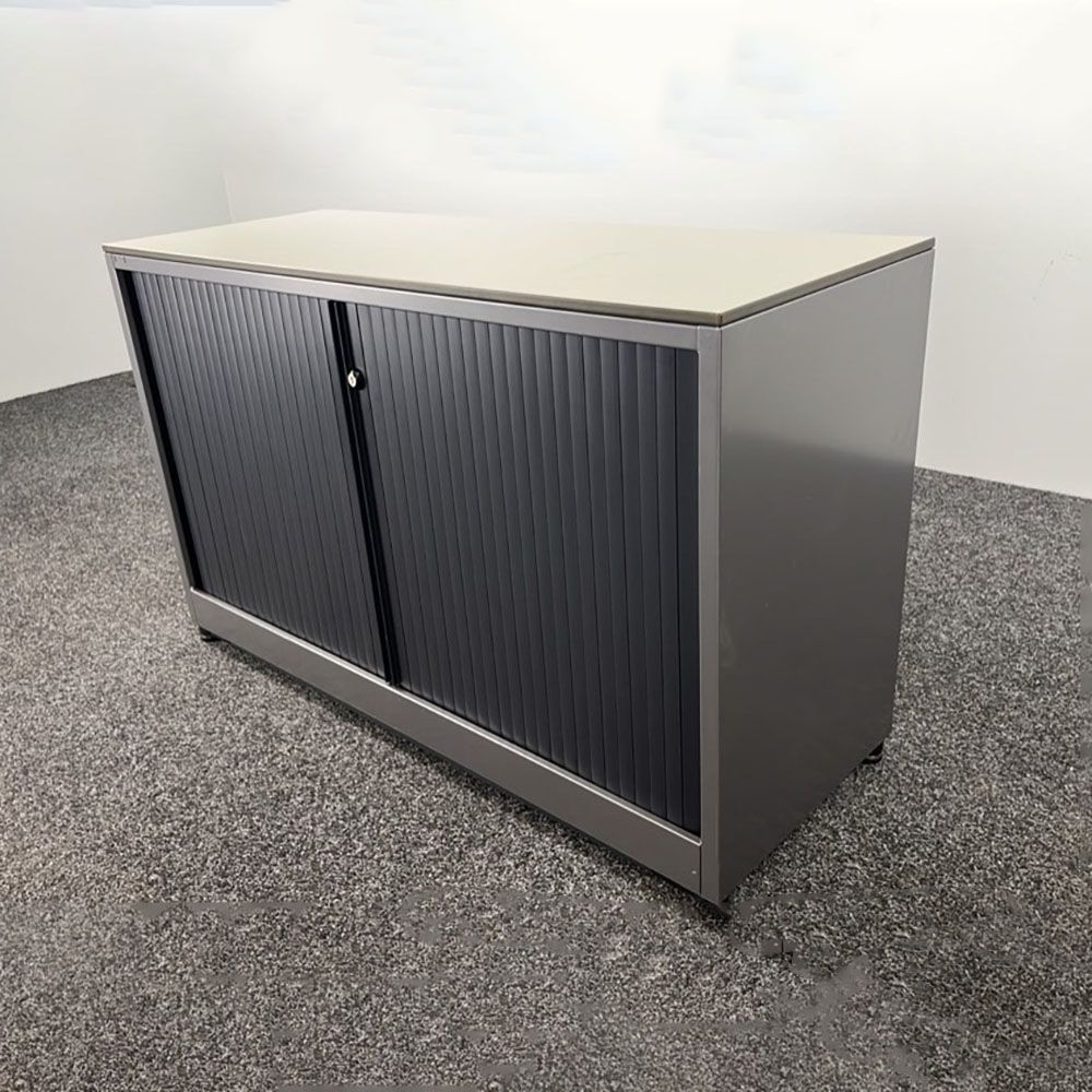 AHREND Lage Vert Roldeurkast H74xB120xD45 - antraciet grijs metaal