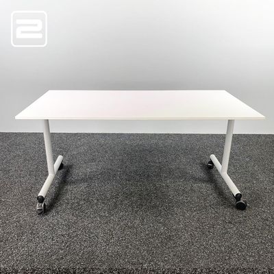 AHREND Monotop board rectangular Kantinetafel B160xD80xH76 - wit melamine / grijs metaal t-poot AHREND Monotop board rectangular Kantinetafel B160xD80xH76 - wit melamine / grijs metaal t-poot