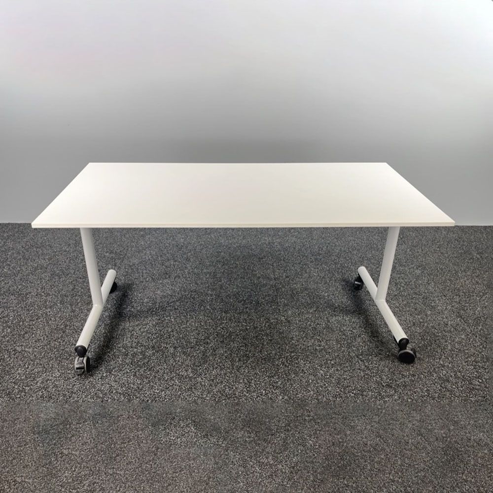 AHREND Monotop board rectangular Kantinetafel B160xD80xH76 - wit melamine / grijs metaal t-poot