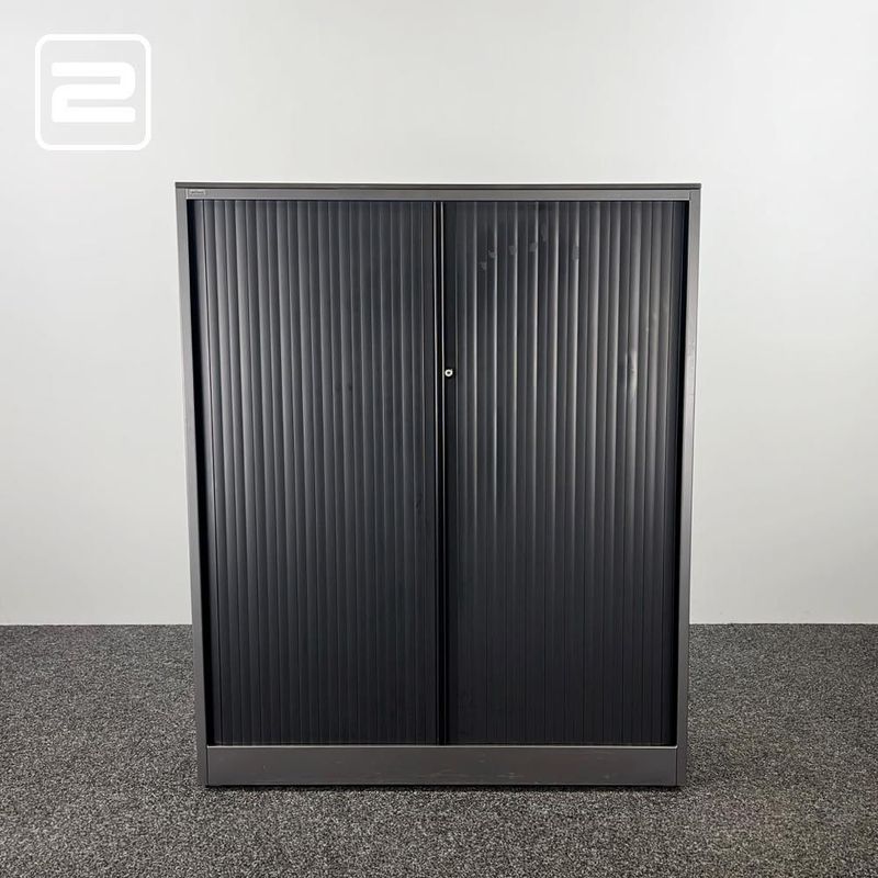 AHREND Halfh Vert Roldeurkast H144xB120xD45 - antraciet grijs metaal AHREND Halfh Vert Roldeurkast H144xB120xD45 - antraciet grijs metaal