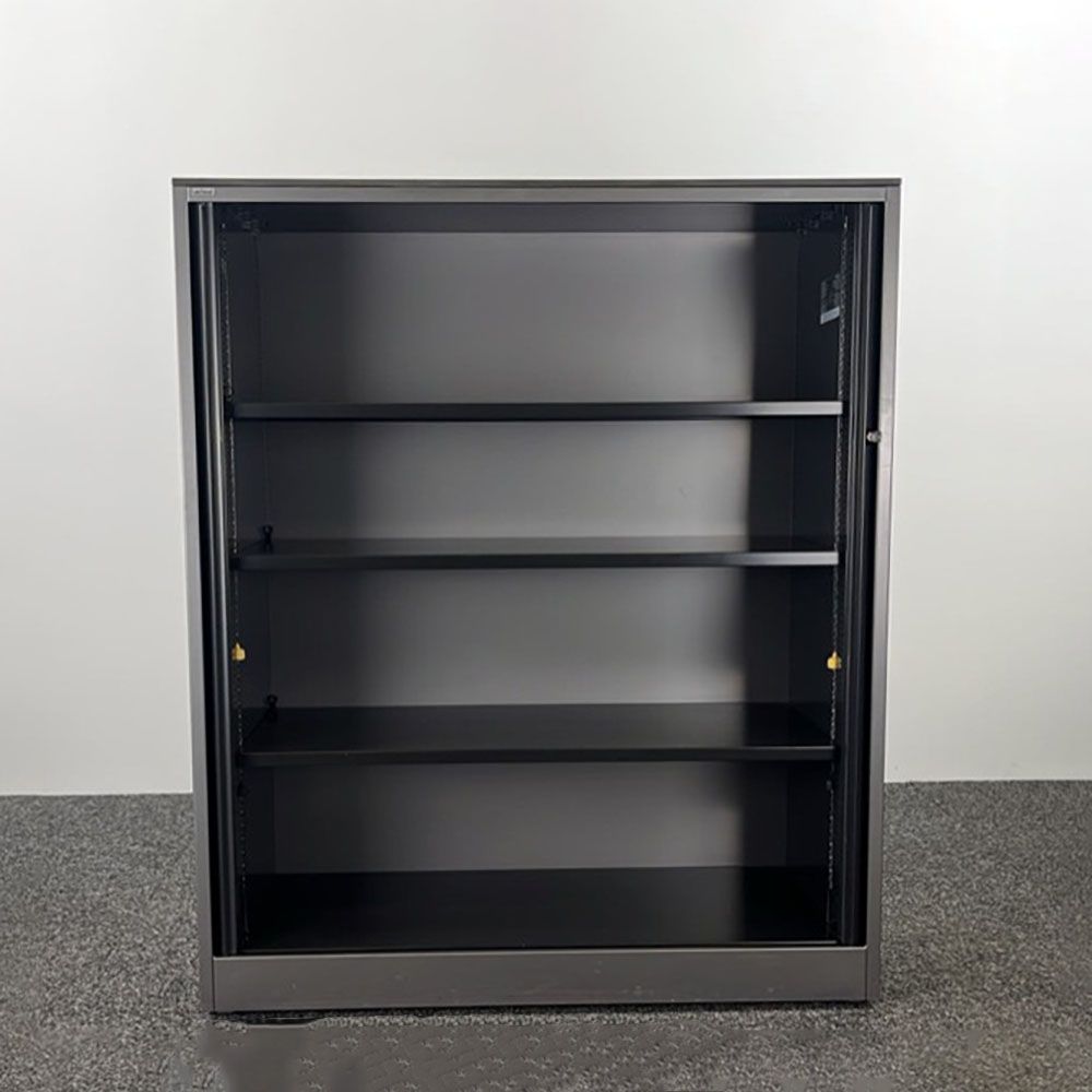 AHREND Halfh Vert Roldeurkast H144xB120xD45 - antraciet grijs metaal
