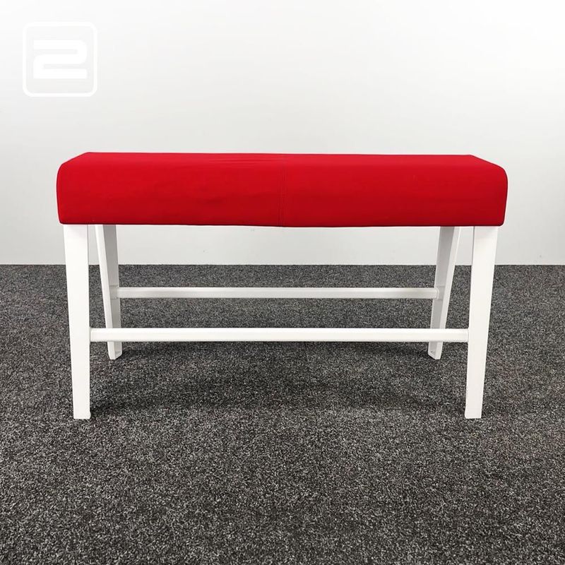 STEELCASE B-Free Bank - rood textiel / wit metaal vierpoot