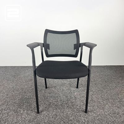 DREAM Ontvangststoel stapelbaar - zwart stof / zwart alu vierpoot DREAM Ontvangststoel stapelbaar - zwart stof / zwart alu vierpoot