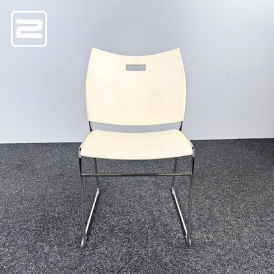 CASALA Curvy Zaalstoel Stapelbaar - wit kunststof / chrome sledepoot