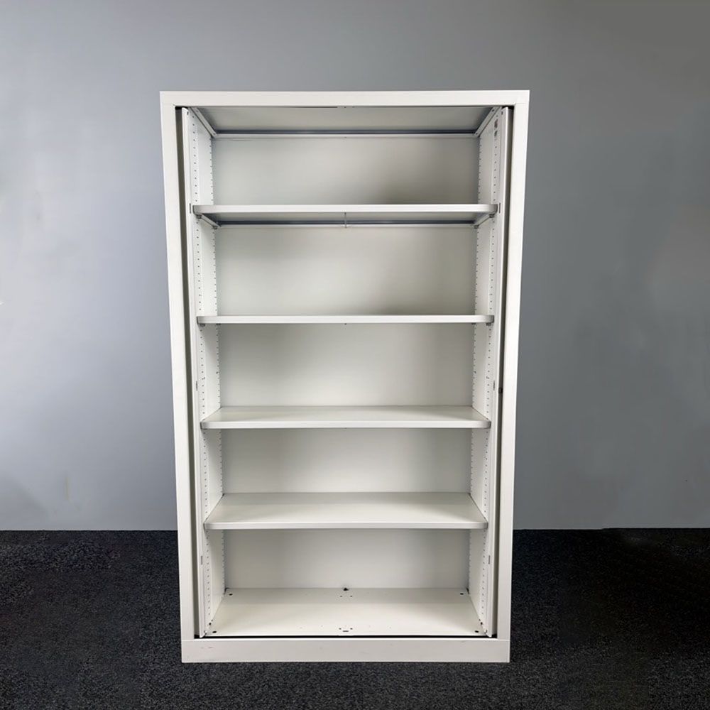 MERONI Hoge Vert Roldeurkast H198xB120xD43 - wit metaal