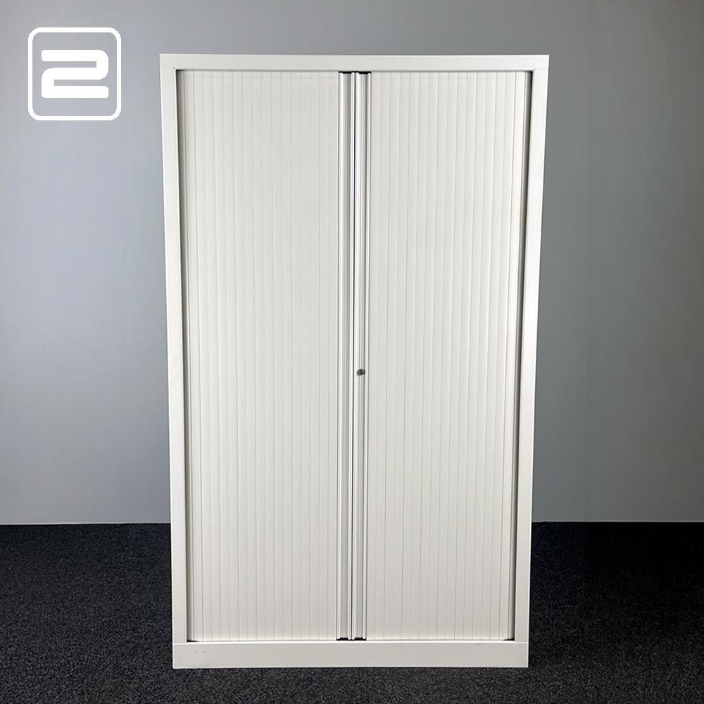 MERONI Hoge Vert Roldeurkast H198xB120xD43 - wit metaal