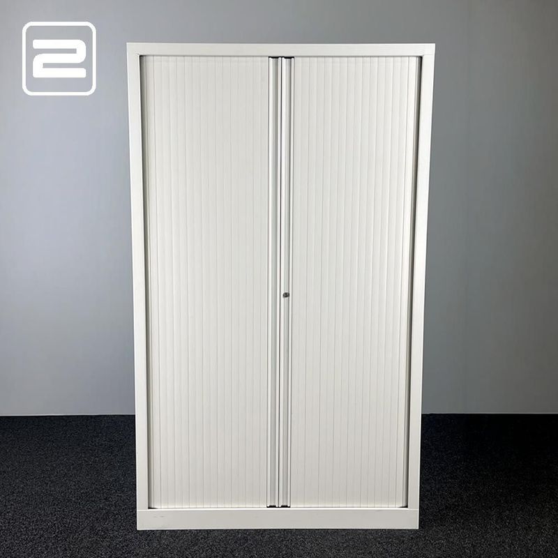 MERONI Hoge Vert Roldeurkast H198xB120xD43 - wit metaal