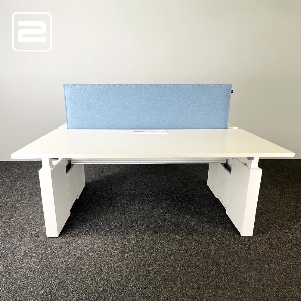 ROBBERECHTS Dubbele Workbench B160xD170xH75 - wit melamine / wit metaal wandpoot ROBBERECHTS Dubbele Workbench B160xD170xH75 - wit melamine / wit metaal wandpoot