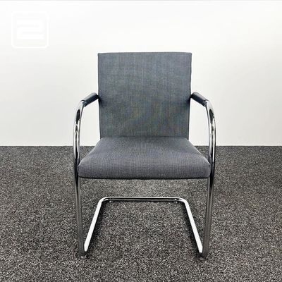 VITRA Vergaderstoel - grijs stof / chrome sledepoot