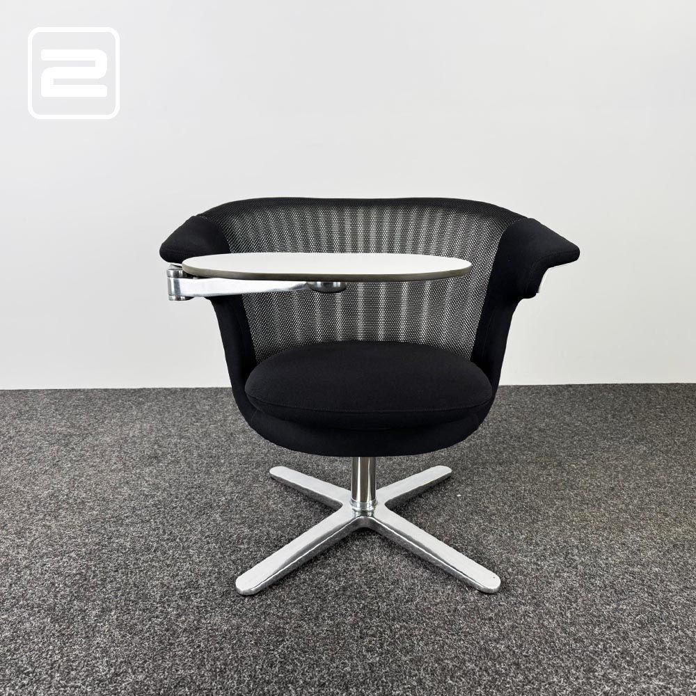 STEELCASE Auditoriumstoel - zwart stof / chrome kruisvoet STEELCASE Auditoriumstoel - zwart stof / chrome kruisvoet