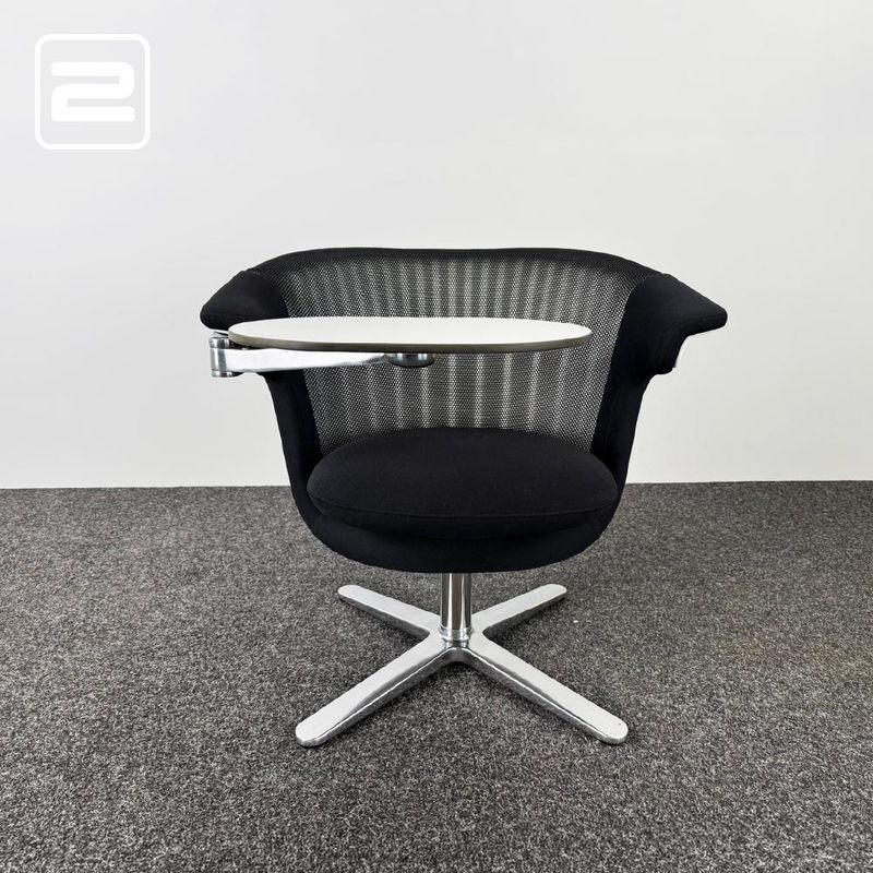 STEELCASE Auditoriumstoel - zwart stof / chrome kruisvoet STEELCASE Auditoriumstoel - zwart stof / chrome kruisvoet