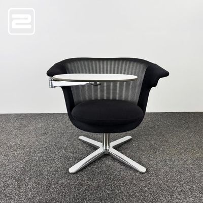 STEELCASE Auditoriumstoel - zwart stof / chrome kruisvoet STEELCASE Auditoriumstoel - zwart stof / chrome kruisvoet