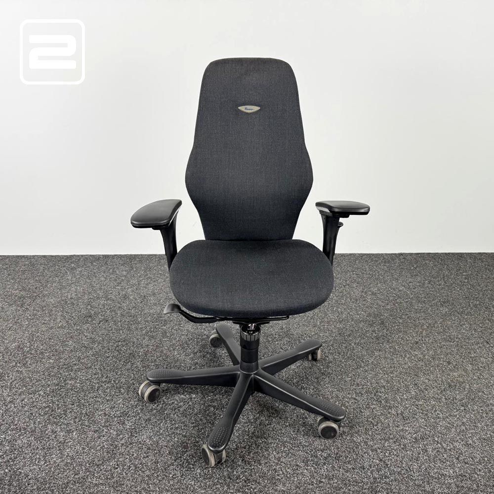 KINNARPS +8 Bureaustoel - donkergrijs stof / zwart kunststof kruisvoet KINNARPS +8 Bureaustoel - donkergrijs stof / zwart kunststof kruisvoet