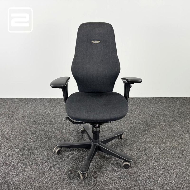 KINNARPS +8 Bureaustoel - donkergrijs stof / zwart kunststof kruisvoet KINNARPS +8 Bureaustoel - donkergrijs stof / zwart kunststof kruisvoet