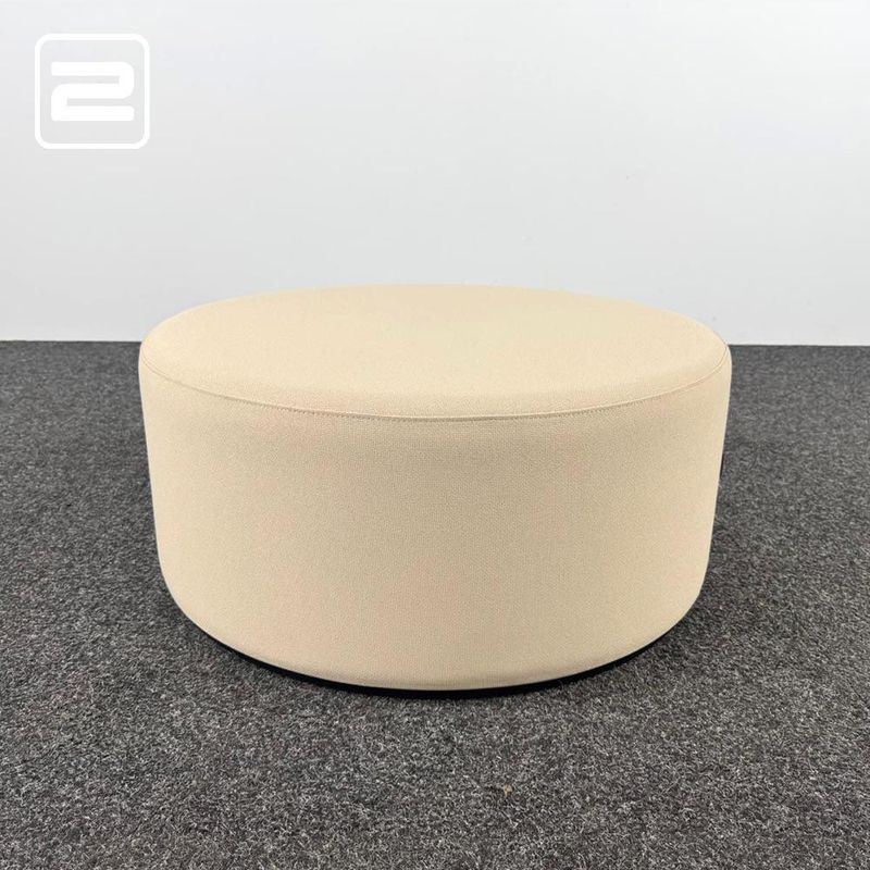 NARBUTAS Poef B80xL35 - beige textiel / zwart hpl