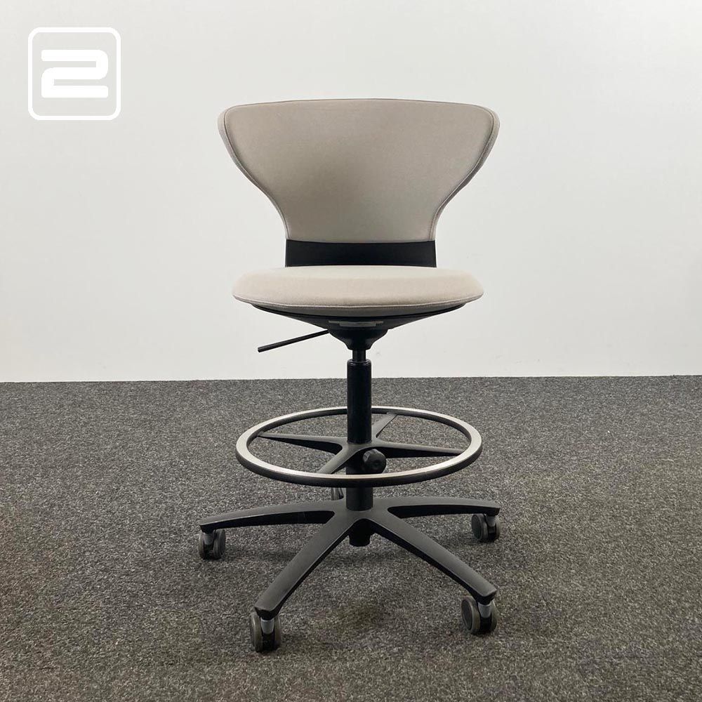 SEDUS Turn Around Chair Bureaustoel Hoog - grijze stof / zwart kunststof sterpoot