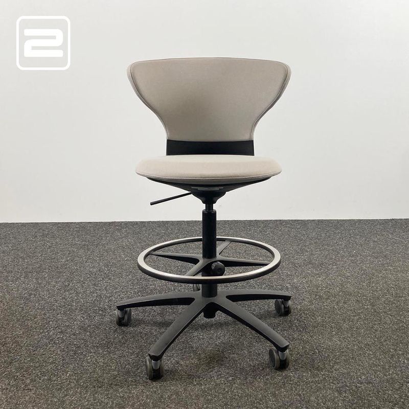SEDUS Turn Around Chair Bureaustoel Hoog - grijze stof / zwart kunststof sterpoot SEDUS Turn Around Chair Bureaustoel Hoog - grijze stof / zwart kunststof sterpoot