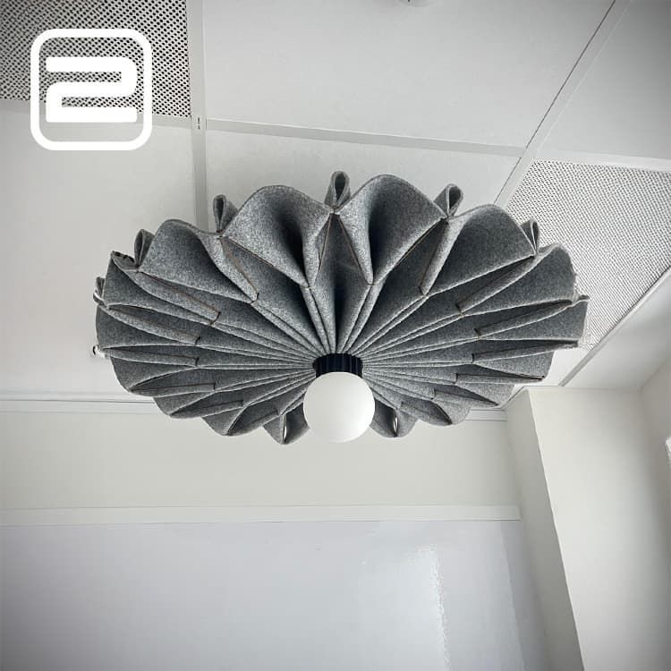 BUZZISPACE BuzziPleat Hanglamp B100xD100 - grijs stof BUZZISPACE BuzziPleat Hanglamp B100xD100 - grijs stof