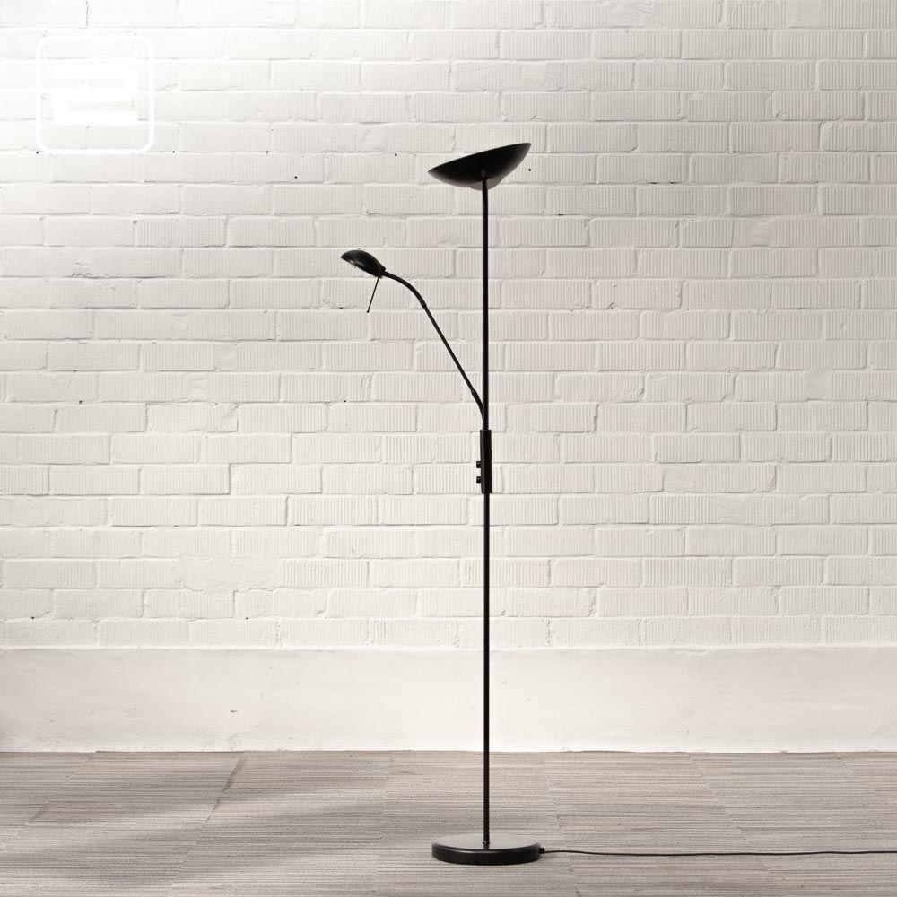 LUCIDE Zenith Vloerlamp B28xD28xH185 - zwart metalen / zwart metalen vloerplaat LUCIDE Zenith Vloerlamp B28xD28xH185 - zwart metalen / zwart metalen vloerplaat