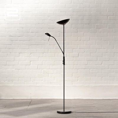 LUCIDE Zenith Vloerlamp B28xD28xH185 - zwart metalen / zwart metalen vloerplaat LUCIDE Zenith Vloerlamp B28xD28xH185 - zwart metalen / zwart metalen vloerplaat