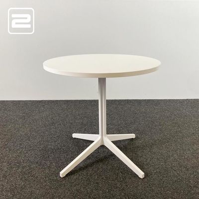 Kantinetafel Rond B80xD80xH75 - wit melamine / wit metaal kruisvoet Kantinetafel Rond B80xD80xH75 - wit melamine / wit metaal kruisvoet