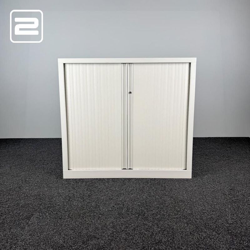 MERONI Halfh Vert Roldeurkast b H120xB120xD43 - wit metaal
