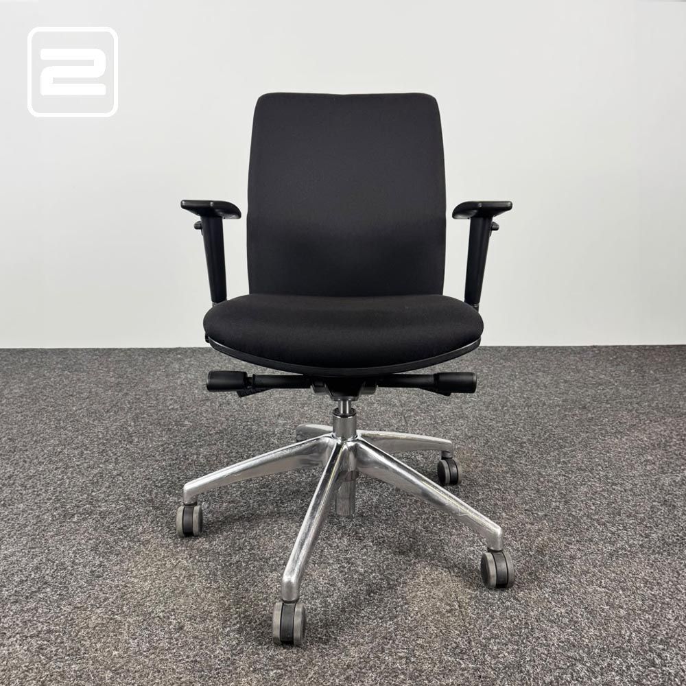 Airgo Bureaustoel - zwart textiel / chrome sterpoot