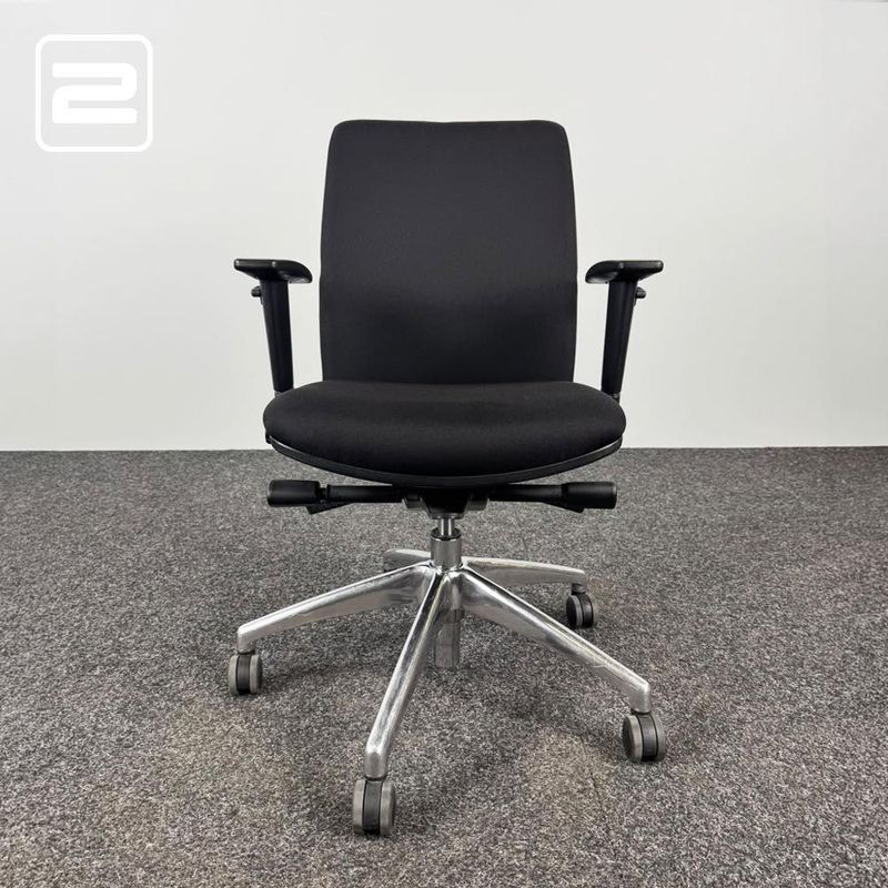 Airgo Bureaustoel - zwart textiel / chrome sterpoot
