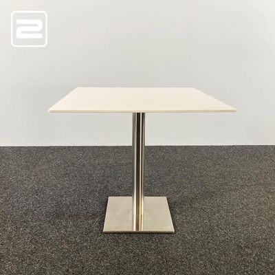 PEDRALI Kantinetafel Vierkant B79xD79xH75 - wit melamine / chrome centrale poot PEDRALI Kantinetafel Vierkant B79xD79xH75 - wit melamine / chrome centrale poot