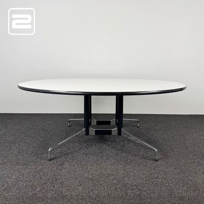 VITRA Segmented table Vergadertafel Rond design by Charles and Ray Eames B182xD182xH72 - wit hpl / chrome vierpoot VITRA Segmented table Vergadertafel Rond design by Charles and Ray Eames B182xD182xH72 - wit hpl / chrome vierpoot