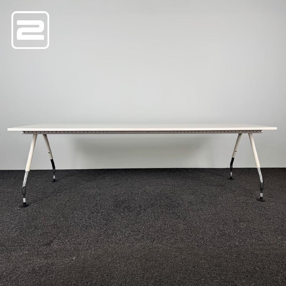 VITRA Ad Hoc Vergadertafel design by Antonio Citterio B260xD80xH75 - wit melamine / chrome vierpoot VITRA Ad Hoc Vergadertafel design by Antonio Citterio B260xD80xH75 - wit melamine / chrome vierpoot