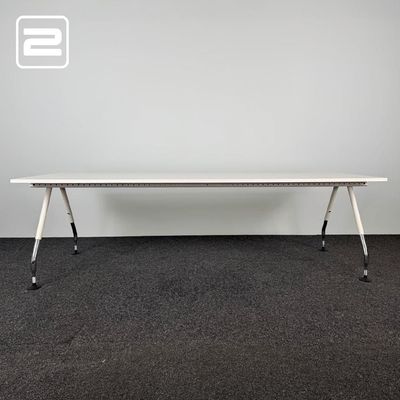 VITRA Ad Hoc Vergadertafel design by Antonio Citterio B260xD80xH75 - wit melamine / chrome vierpoot VITRA Ad Hoc Vergadertafel design by Antonio Citterio B260xD80xH75 - wit melamine / chrome vierpoot