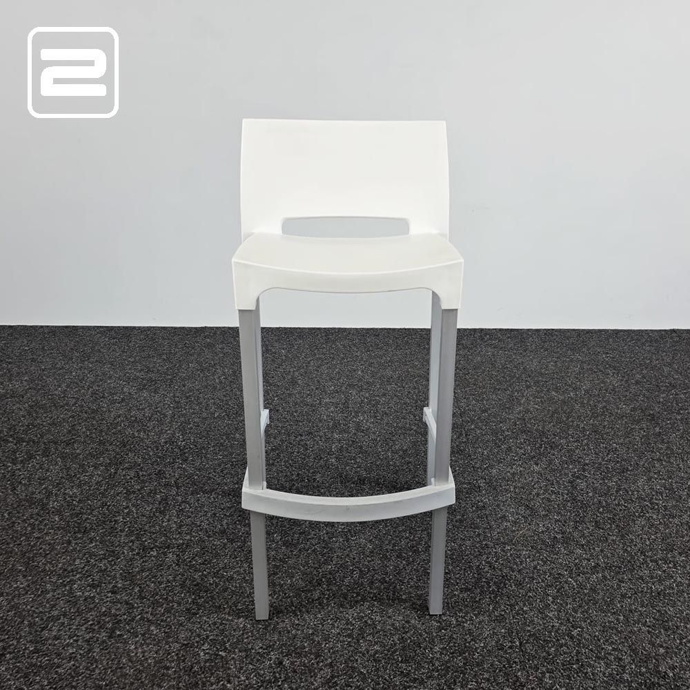GIO Barkruk - wit kunststof / alu vierpoot GIO Barkruk - wit kunststof / alu vierpoot